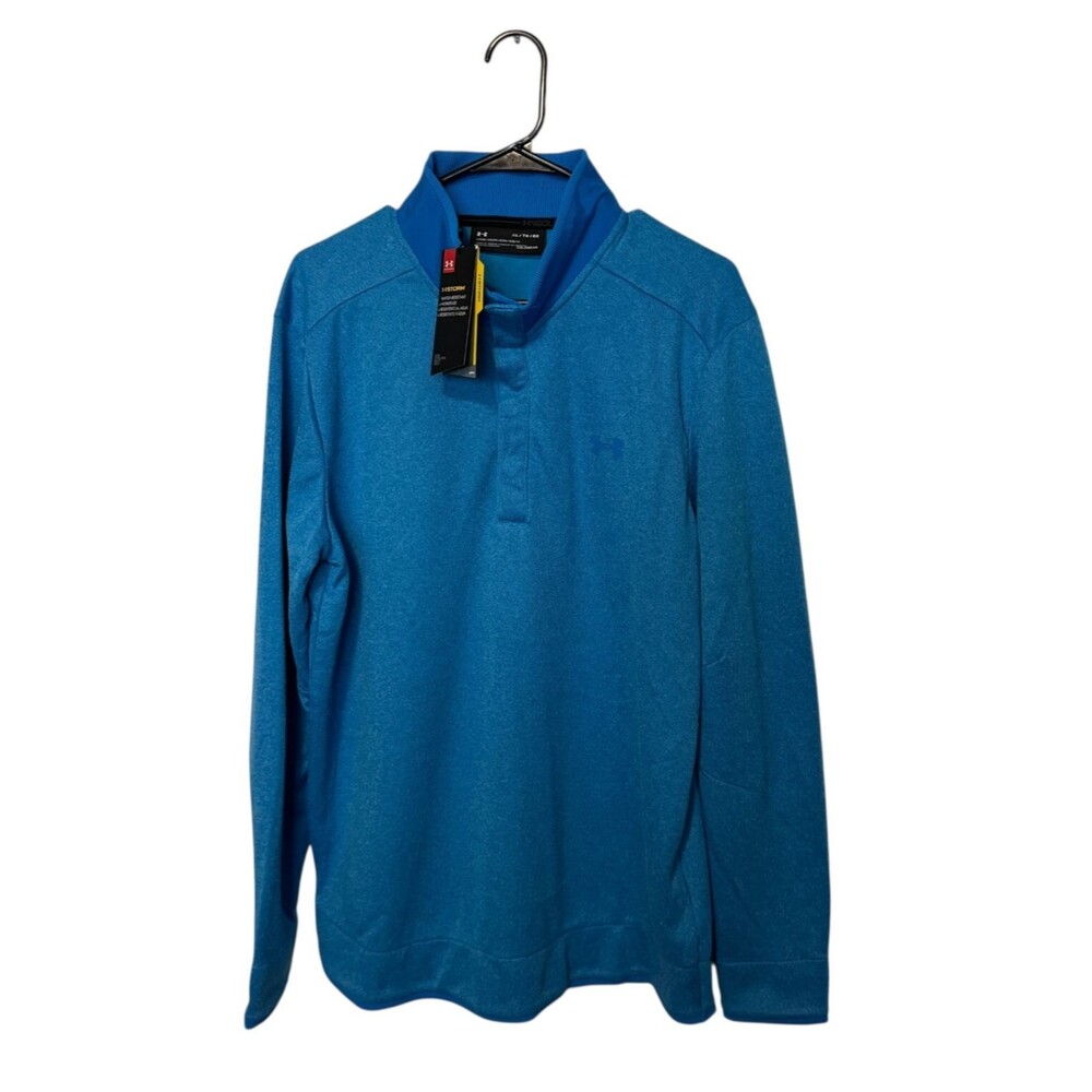 Under Armour Sweater Mens XL Blue Golf Storm Pullover 1/4 Snap Performance NWT